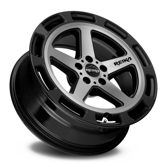 R20570151007F - Reika R20 Teton 15X7 5X100 15mm Black Machined Face - Reika Wheels Canada