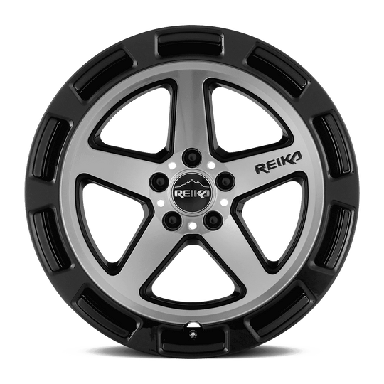 R20770151007F - Reika R20 Teton 17X7 5X100 15mm Gloss Black Machine Face - Reika Wheels Canada