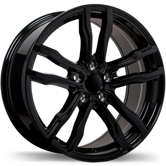 R200-1990-12BN+45C741 - Replika R200 19X9 5X120 45mm Gloss Black - Replika Wheels Canada