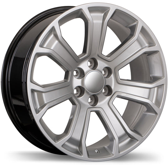 R204-2290-83HN+24C781 - Replika R204 22X9 6X139.7 24mm Hyper Silver - Replika Wheels Canada