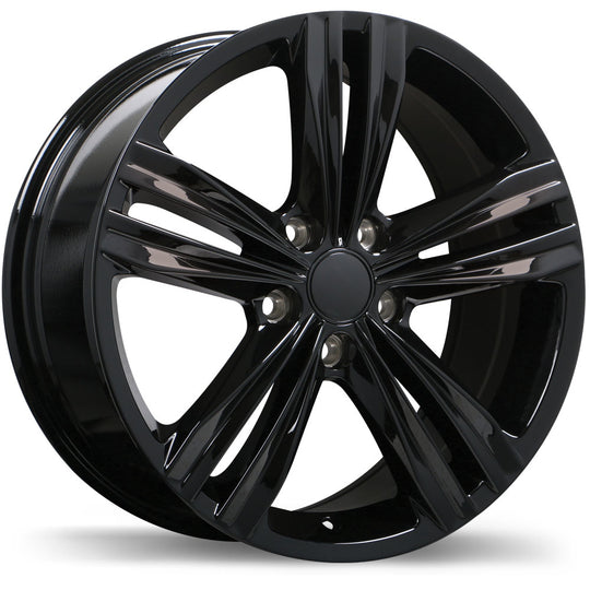 R205-1880-44BN+33R571 - Replica R205 18X8 5X112 33mm Gloss Black - Krypton Replica Wheels Canada