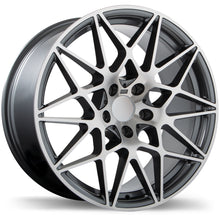 Load image into Gallery viewer, R208-1885-12MG+35C726 - Replika R208 18X8.5 5X120 35mm Gloss Gunmetal with Machined Face - Replika Wheels Canada