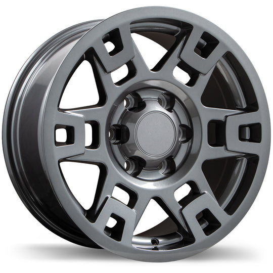 R213-1780-83MN+05F061 - Replica R213 17X8 6X139.7 5mm Gloss Gunmetal - Krypton Replica Wheels Canada