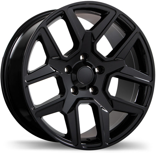 R220-2090-85BN+18C778 - Replica R220 20X9 5X139.7 18mm Gloss Black - Krypton Replica Wheels Canada
