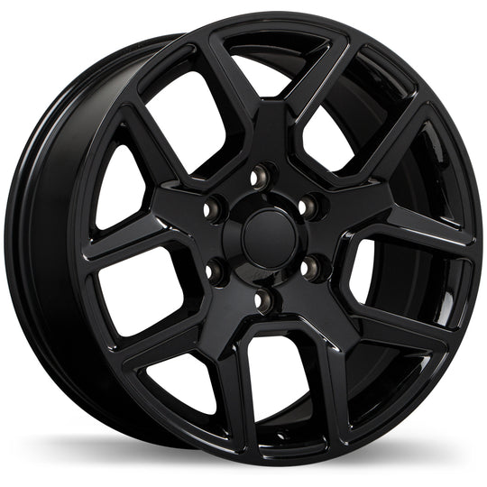 R220-2090-83BN+18C780 - Replika R220 20X9 6X139.7 18mm Gloss Black - Replika Wheels Canada