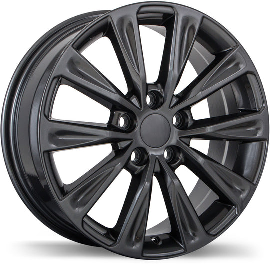 R223-1770-65MN+39F601 - Replica R223 17X7 5X114.3 39mm Gloss Gunmetal - Krypton Replica Wheels Canada
