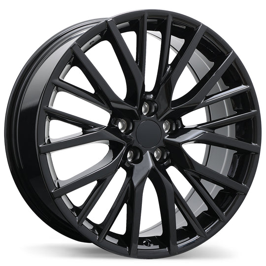 R224-2080-12BN+40F601 - Replica R224 20X8 5X120 40mm Gloss Black - Krypton Replica Wheels Canada