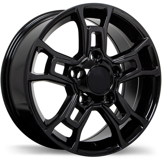 R225-1880-51BN+60F101 - Replika R225 18X8 5X150 60mm Gloss Black - Replika Wheels Canada