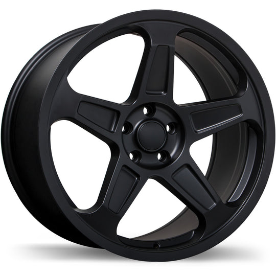 R227-2090-90BT+20C715 - Replica R227 20X9 5X115 20mm Satin Black - Krypton Replica Wheels Canada