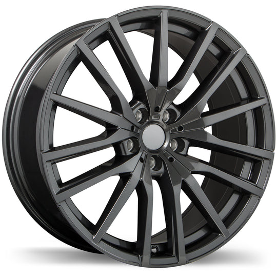 R233-2195-44MN+37C666 - Replika R233 21X9.5 5X112 37mm Gloss Gunmetal - Replika Wheels Canada
