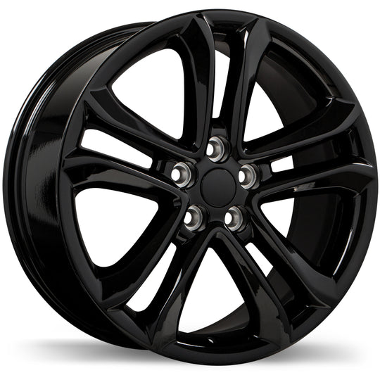 R235-1880-31BN+53C634 - Replika R235 18X8 5X108 52mm Gloss Black - Replika Wheels Canada