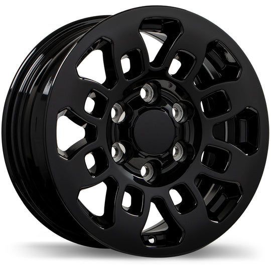 R239-1670-83BN+13F061 - Replika R239 16X7 6X139.7 13mm Gloss Black - Replika Wheels Canada