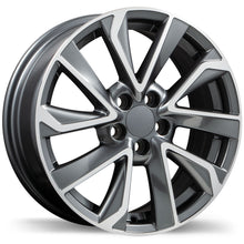 Charger l'image dans la galerie, R240-1665-80MG+39F541 - Replika R240 16X6.5 5X100 39mm Gloss Gunmetal with Machined Face - Replika Wheels Canada