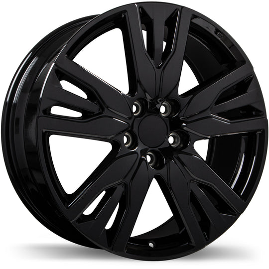 R244-2080-12BN+55R641 - Replika R244 20X8 5X120 55mm Gloss Black - Replika Wheels Canada
