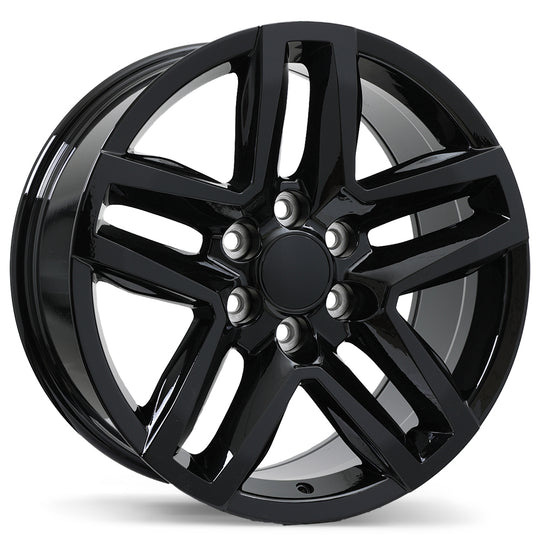 R245-2090-83BN+28C780 - Replica R245 20X9 6X139.7 28mm Gloss Black - Krypton Replica Wheels Canada