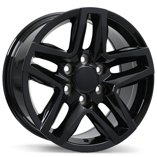 R245-2090-83BN+28C780 - Replika R245 20X9 6X139.7 28mm Gloss Black - Replika Wheels Canada