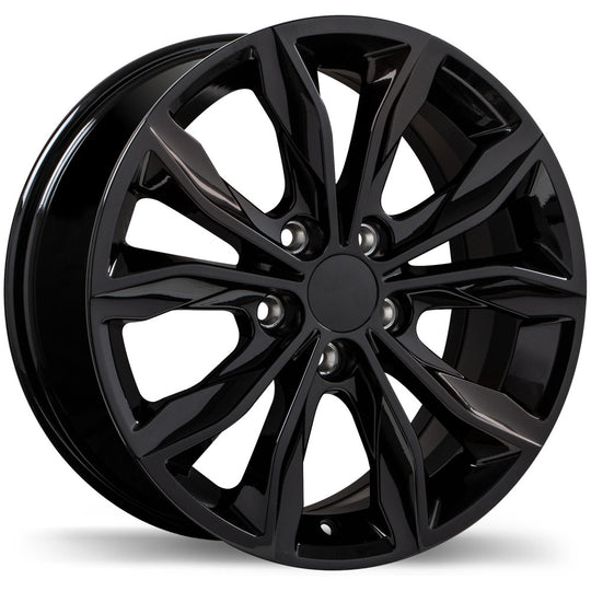 R248-1775-90BN+45C703 - Replika R248 17X7.5 5X115 45mm Gloss Black - Replika Wheels Canada