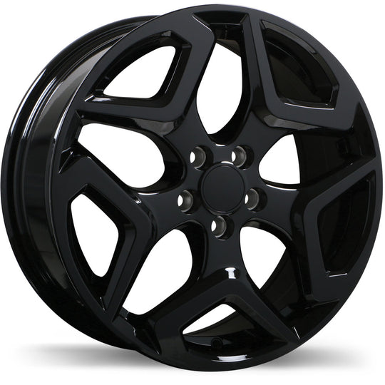 R255-1770-80BN+55C561 - Replika R255 17X7 5X100 55mm Gloss Black - Replika Wheels Canada