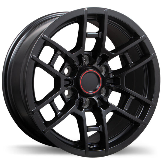 R258-1780-83BT+05F061 - Replika R258 17X8 6X139.7 5mm Satin Black - Replika Wheels Canada