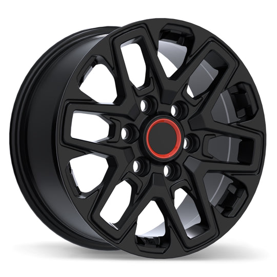 R262-1780-83BT+55F951 - Replica R262 17X8 6X139.7 55mm Satin Black - Krypton Replica Wheels Canada