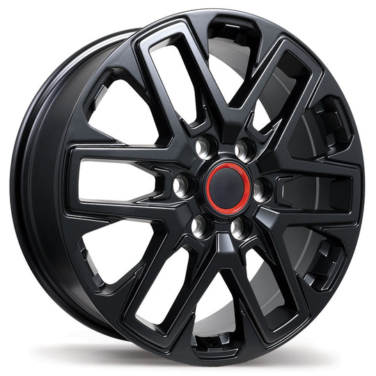 R262-2075-83BT+60F951 - Replika R262 20X7.5 6X139.7 60mm Satin Black - Replika Wheels Canada