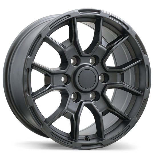 R269-1785-83MM+30C931 - Replica R269 17X8.5 6X139.7 30mm Matte Gunmetal - Krypton Replica Wheels Canada