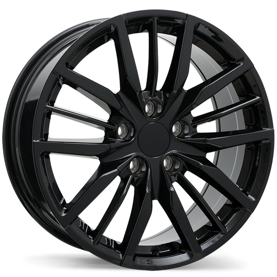 R270-1880-12BN+37C671 - Replika R270 18X8 5X120 ET 37MM Gloss Black - Replika Wheels Canada