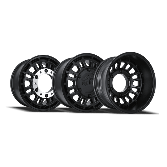 R35V7803-SET - Reika R35V Rambler 3500 17X8 6X205 0mm Satin Black - Reika Wheels Canada