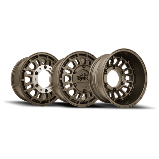 R35V7817-SET - Reika R35V Rambler 3500 17X8 6X205 0mm Satin Bronze - Reika Wheels Canada