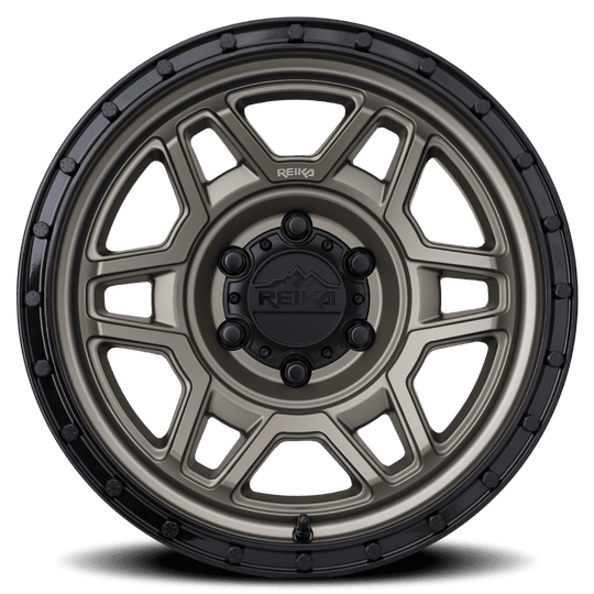 R40785006552F - Reika R40 Trooper 17X8.5 6X139.7 0mm Satin Bronze Satin Black Ring - Reika Wheels Canada