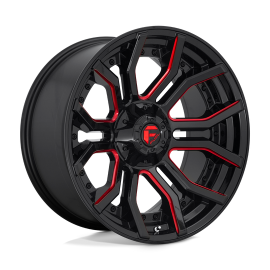 D71220009847 - Fuel Off-Road D712 Rage 20X10 6X135 6X139.7 -18 mm Gloss Black Red Tinted Clear - Fuel Off-Road Wheels Canada