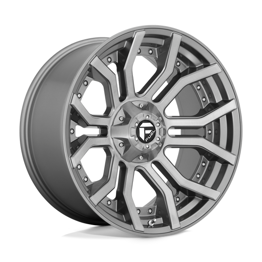 D71324201747 - Fuel Off-Road D713 Rage Platinum 24X12 8X170 -44 mm Brushed Gun Metal Tinted Clear - Fuel Off-Road Wheels Canada