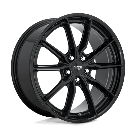 M2401985F8+42 - Niche M240 Rainier 19X8.5 5X112  42mm Gloss Black - Niche Wheels Canada
