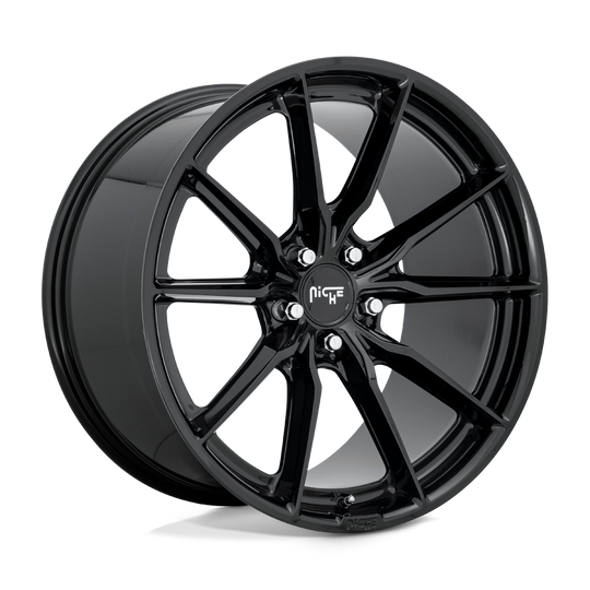 M240199521+40 - Niche M240 Rainier 19X9.5 5X120  40mm Gloss Black - Niche Wheels Canada