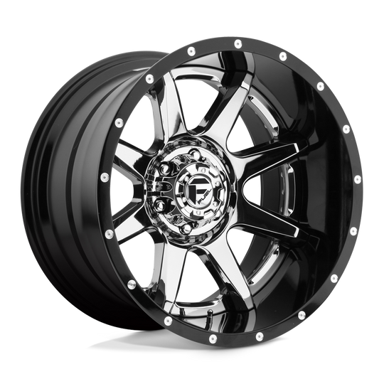 D24720201847 - Fuel Off-Road D247 Rampage 20X12 8X180 -44 mm Chrome Plated Gloss Black Lip - Fuel Off-Road Wheels Canada