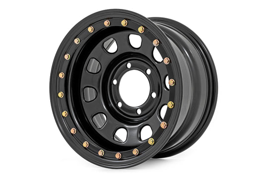 RC51-5165SL - Rough Country Steel Wheel 15X10 5X114.3 -39mm Black - Rough Country Wheels Canada