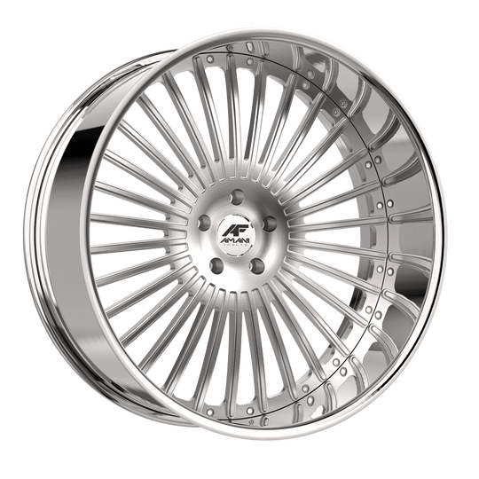 REA2493PB10F1BCR - Amani R.E.A.L. 24X9 Pocketed Blank 1mm Brush Center Chrome Lip - Amani Wheels Canada