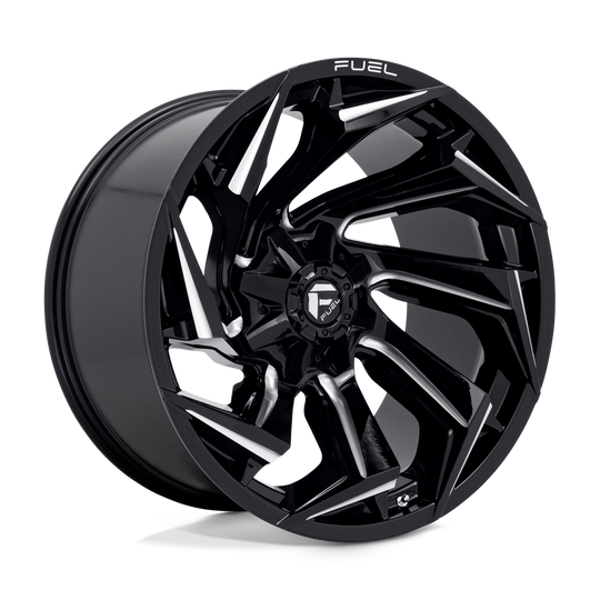 D75322208247 - Fuel Off-Road D753 Reaction 22X12 8X165.1 -44 mm Gloss Black Milled - Fuel Off-Road Wheels Canada