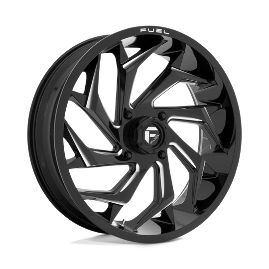 D7532470A644 - Fuel Off-Road D753 Reaction 24X7 4X137 13mm Gloss Black Milled - Fuel Off-Road Wheels Canada