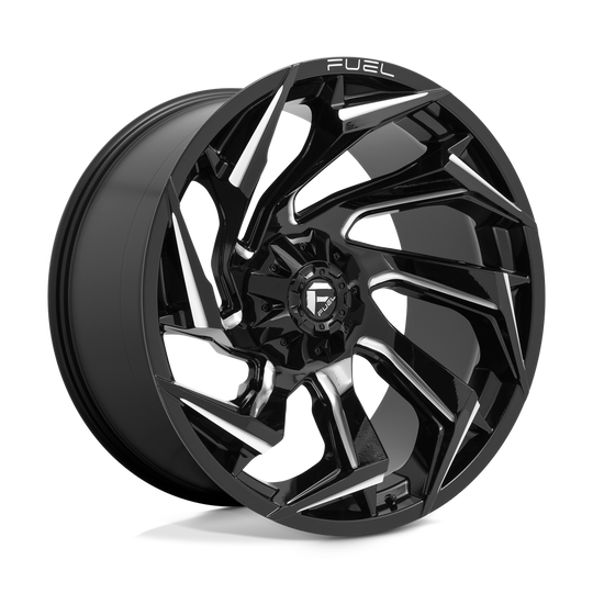 D75324209847 - Fuel Off-Road D753 Reaction 24X12 6X135 6X139.7 -44 mm Gloss Black Milled - Fuel Off-Road Wheels Canada