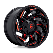 Load image into Gallery viewer, D75518908245 - Fuel Off-Road D755 Reaction 18X9 8X165.1 -12 mm Gloss Black Milled With Red Tint - Fuel Off-Road Wheels Canada