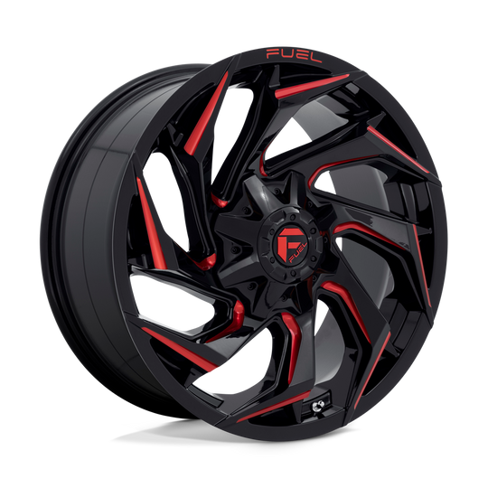 D75520901757 - Fuel Off-Road D755 Reaction 20X9 8X170 20mm Gloss Black Milled With Red Tint - Fuel Off-Road Wheels Canada