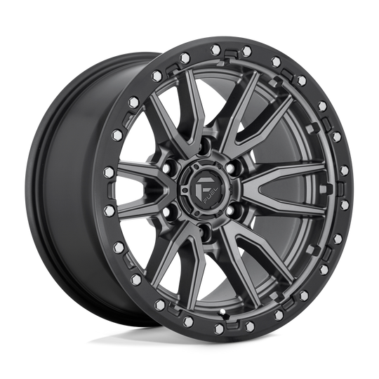 D68020908750 - Fuel Off-Road D680 Rebel 20X9 6X114.3 ET 1mm Matte Gunmetal with Black Bead Ring - Fuel Off-Road Wheels Canada