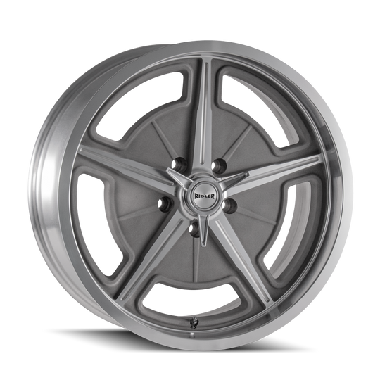 605-8865GMDEEP - Ridler 605 18X8 5X114.3 /  ET 0mm Matte As-Cast Machined - Ridler Wheels Canada