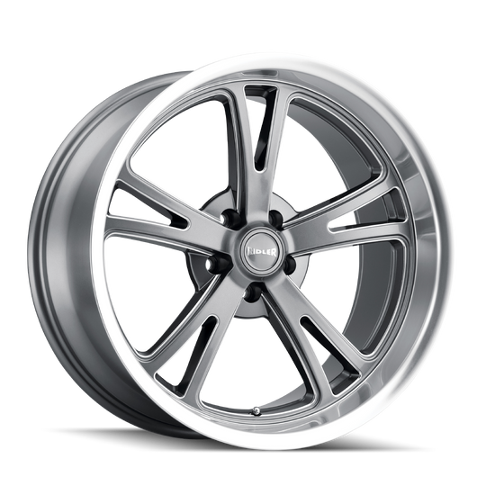 606-7865G - Ridler 606 17X8 5X114.3 /  ET 0mm Gloss Grey Machined - Ridler Wheels Canada