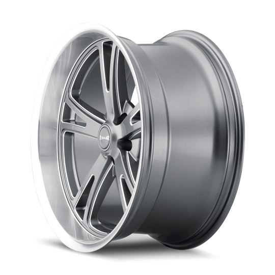 606-7873G - Ridler 606 17X8 5X127 /  ET 0mm Gloss Grey Machined - Ridler Wheels Canada