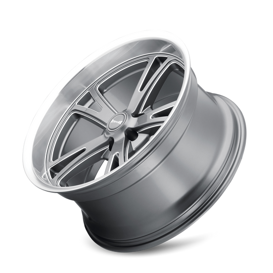 606-8861G - Ridler 606 18X8 5X120.65 /  ET 0mm Gloss Grey Machined - Ridler Wheels Canada