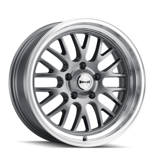 607-8873G - Ridler 607 18X8 5X127 /  ET 0mm Gloss Grey Machined - Ridler Wheels Canada