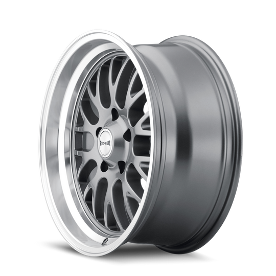 607-8873G - Ridler 607 18X8 5X127 /  ET 0mm Gloss Grey Machined - Ridler Wheels Canada