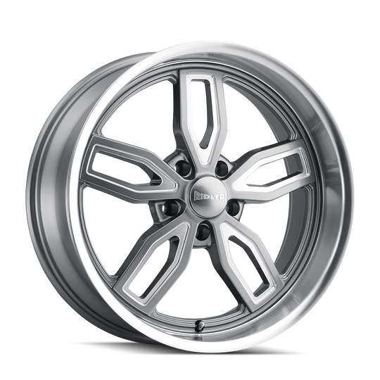 608-22973G - Ridler 608 22X9 5X127 /  ET 0mm Gloss Grey Milled - Ridler Wheels Canada